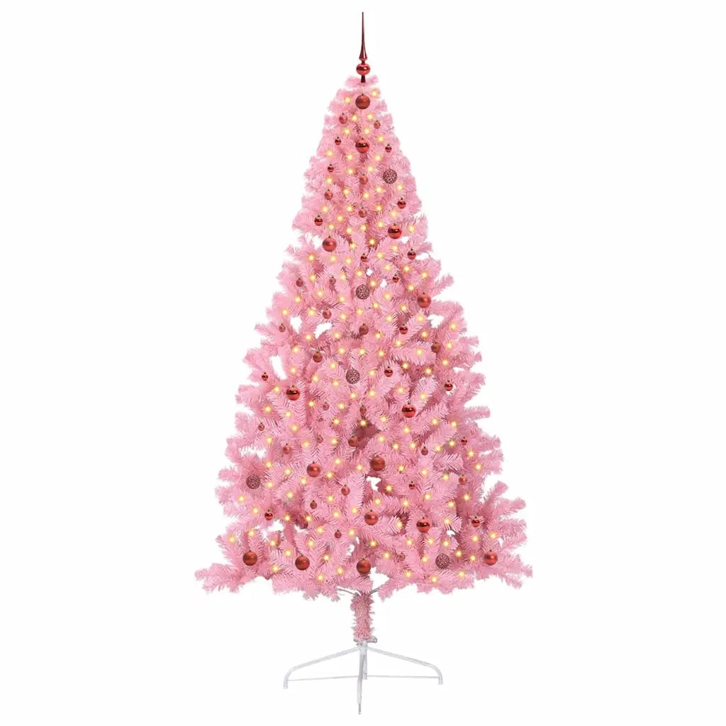 Albero di Natale artificiale con luci integrate Rosa 240 cm PVC 3397102
