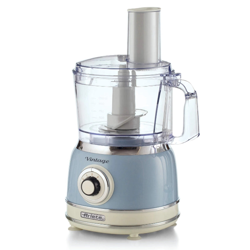 Ariete linea vintage 1781 robot da cucina vintage, 1000w, capacità 2,1l (utilizzabile 1,2l), per preparazione impasti, celeste - ARI1781/05