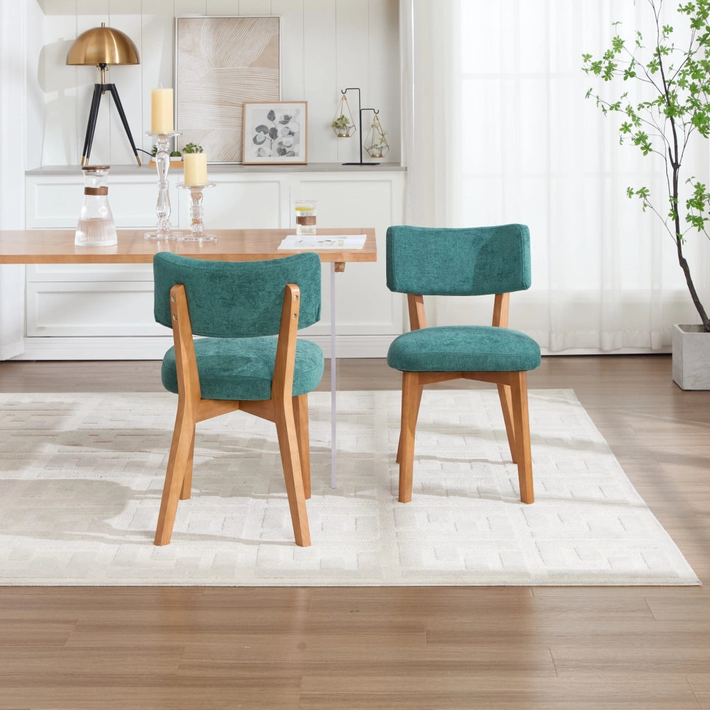 Sedia da pranzo 54.5x47x77 cm imbottita ergonomica in legno verde
