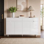 SCARPIERA 140x39x84 cm Bianca e Oro in Truciolato