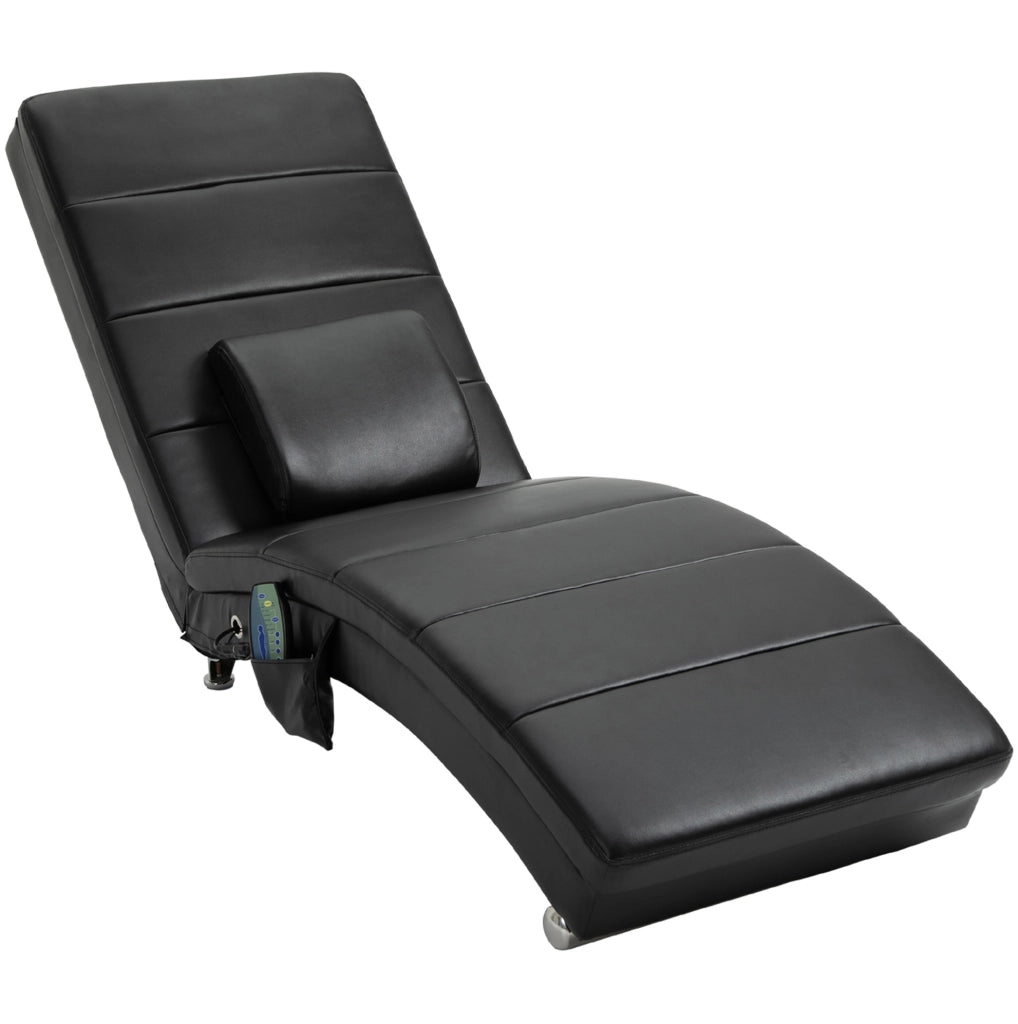 Chaise longue massaggiante nera con 8 punti di massaggio