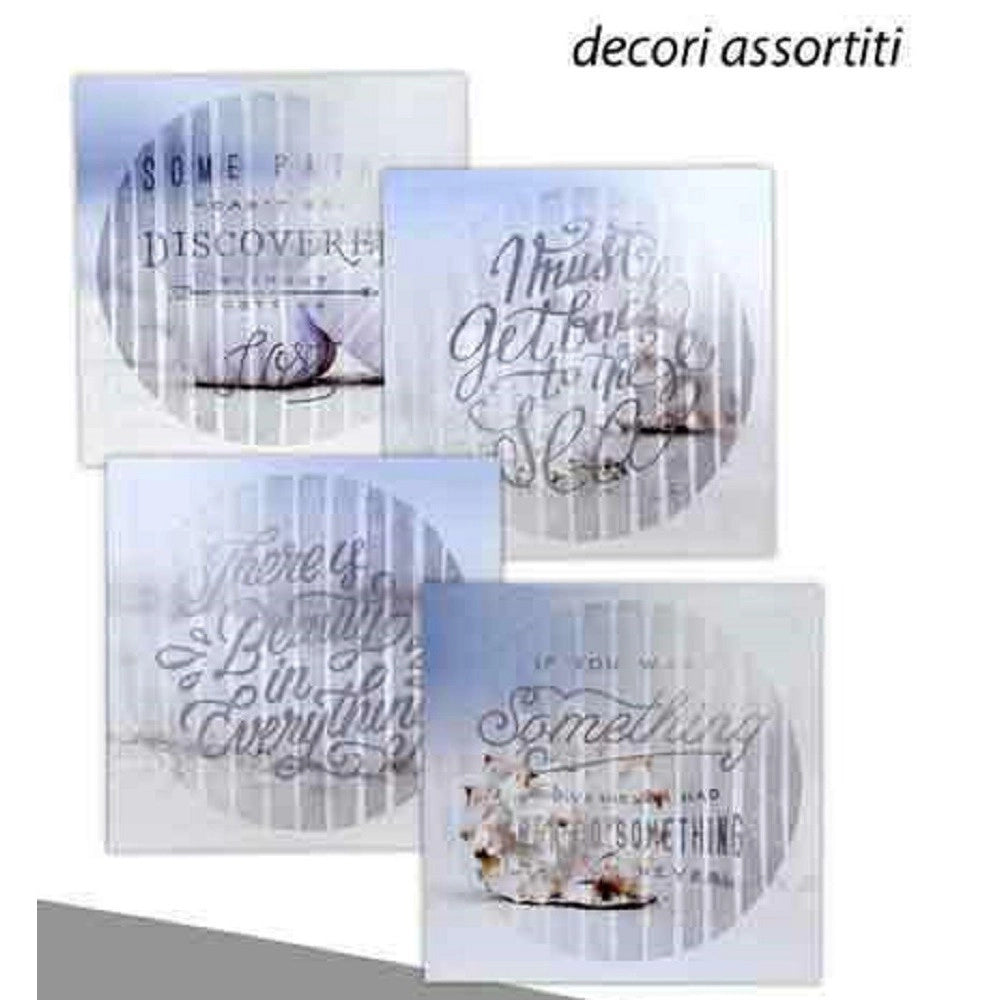 Trade Shop - Quadro Quadretto Decorativo 45x45x1,5cm Tela Su Legno Deluxe Decori Ass. 743757 -