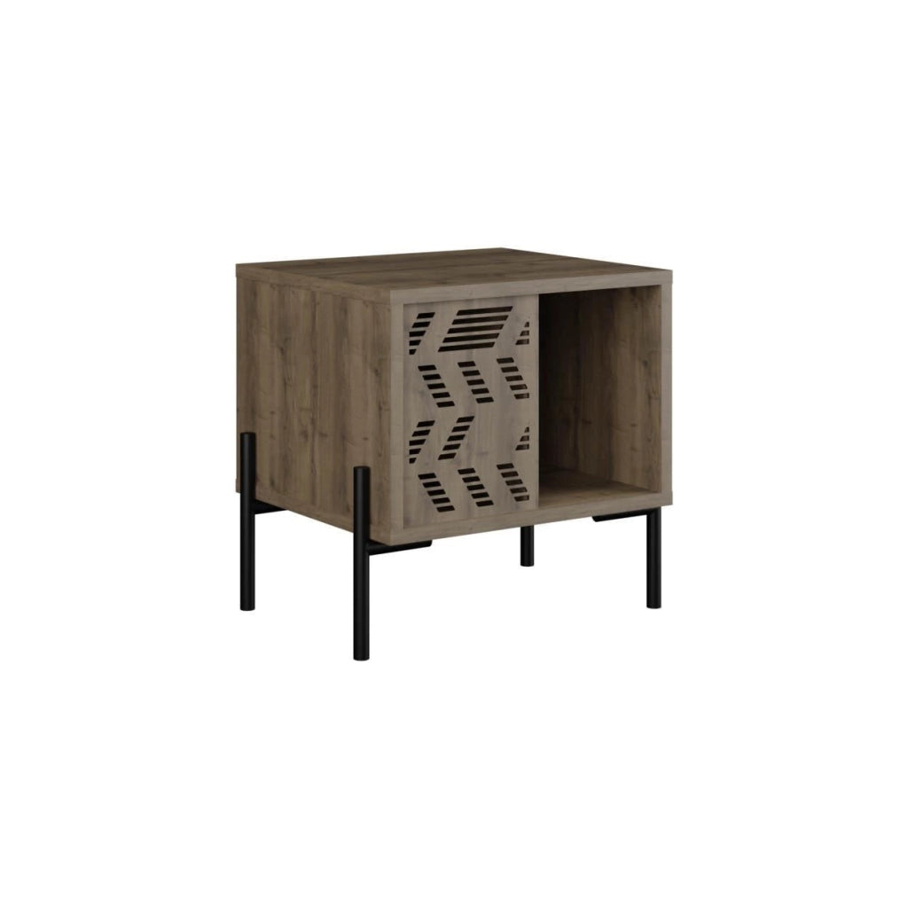 Comodino in legno "Dionysos" - 45 x 40 x 47 cm - Marrone