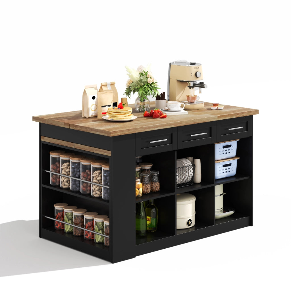 Tavolo da cucina allungabile ¨C Minimal ¨C Nero effetto legno, 150x96 cm, salvaspazio
