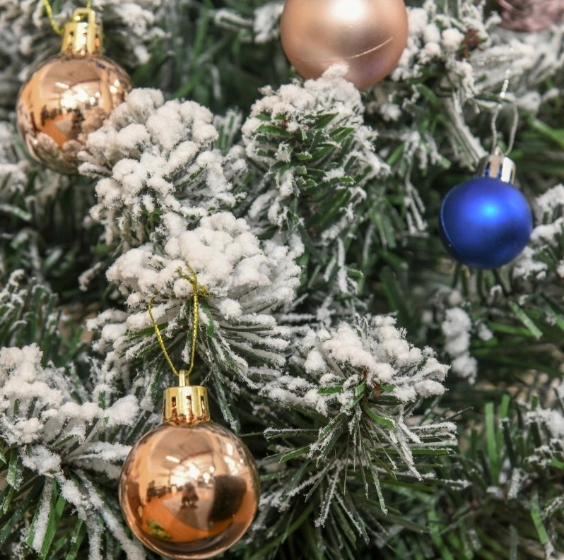 Albero di Natale Artificiale in Plastica ? 32 x 60 cm con Effetto Neve Verde e Bianco per Tavolo e Ufficio