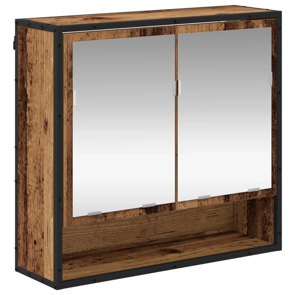 Set di mobili per il bagno con lo scaffale 2 pcs Legno vecchio