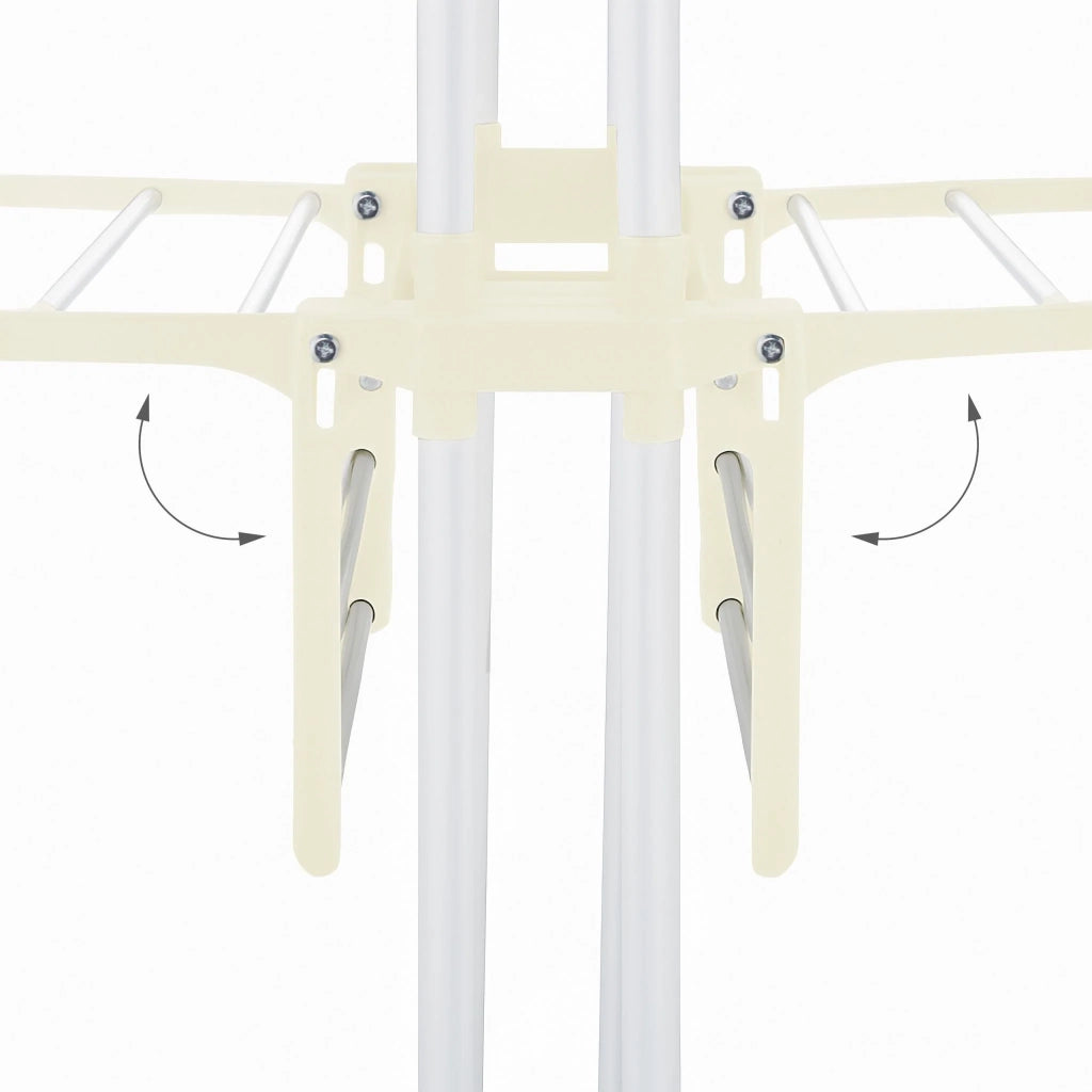 Stendibiancheria su ruote salva-spazio 4 livelli 105 x 75 x 180 cm con bracci pieghevoli in metallo bianco 13_0017285