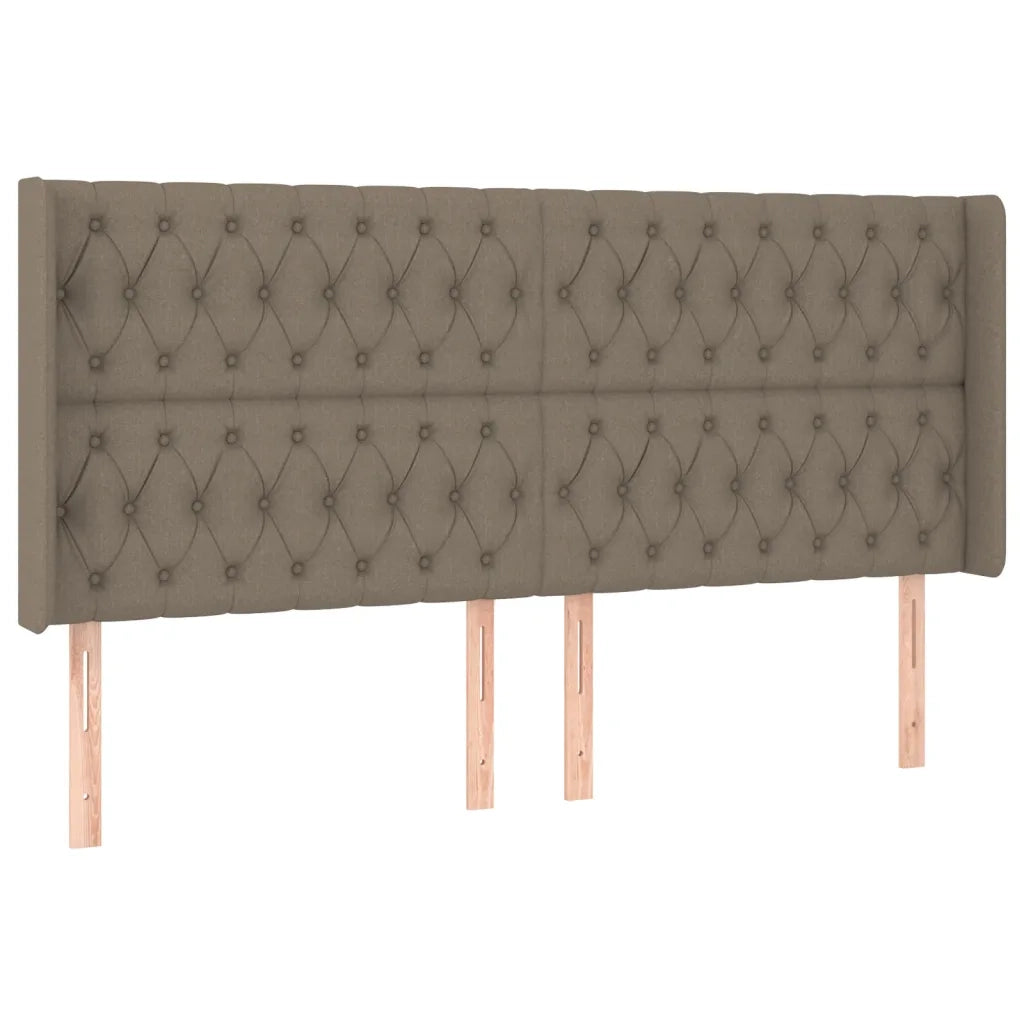 Letto a Molle con Materasso e LED Tortora 180x200 cm in Tessuto