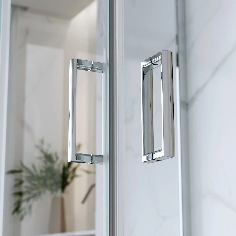 Box Doccia 3 Lati 70x90x70 Cm H185 cm vetro Trasparente 6 mm Apertura Scorrevole| Kiro