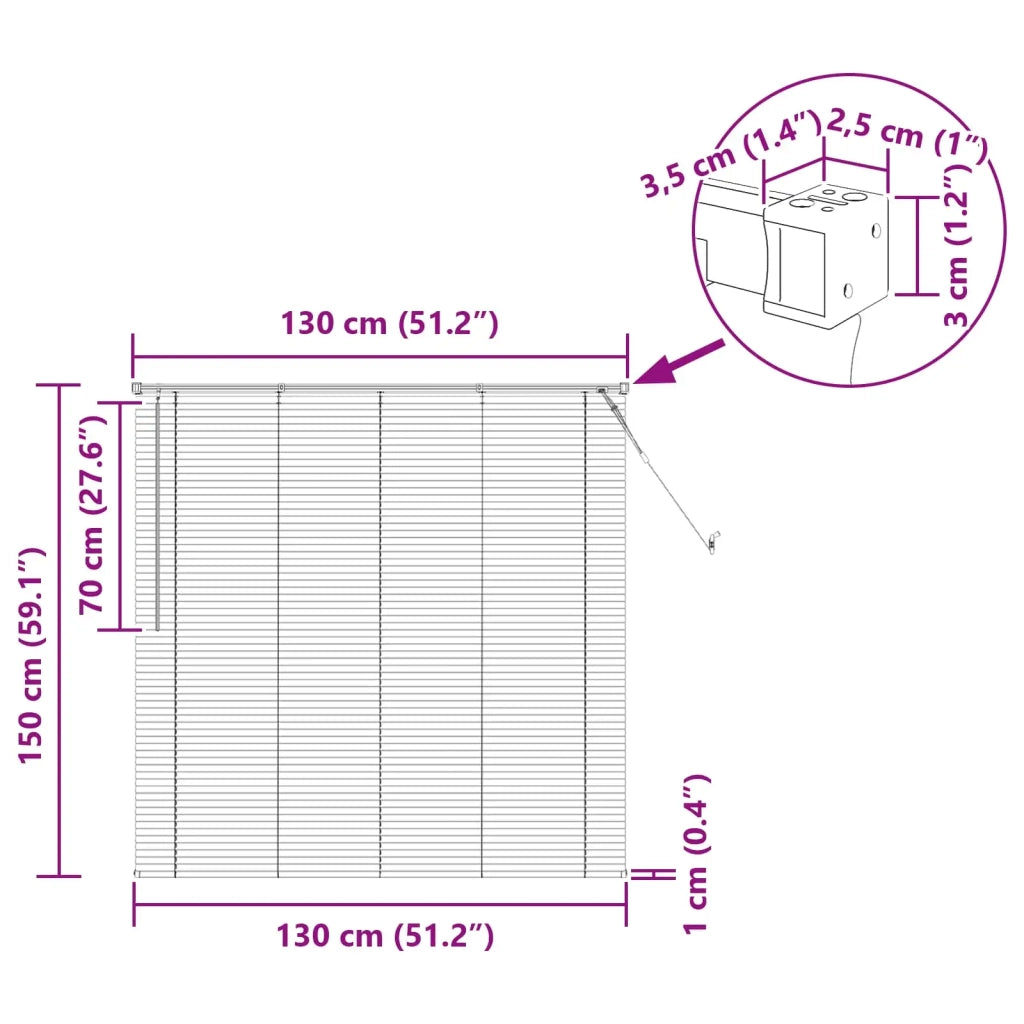 Tenda Veneziana | Tenda a lamelle Grigio Argento 150 x 130 cm 25 mm PVC