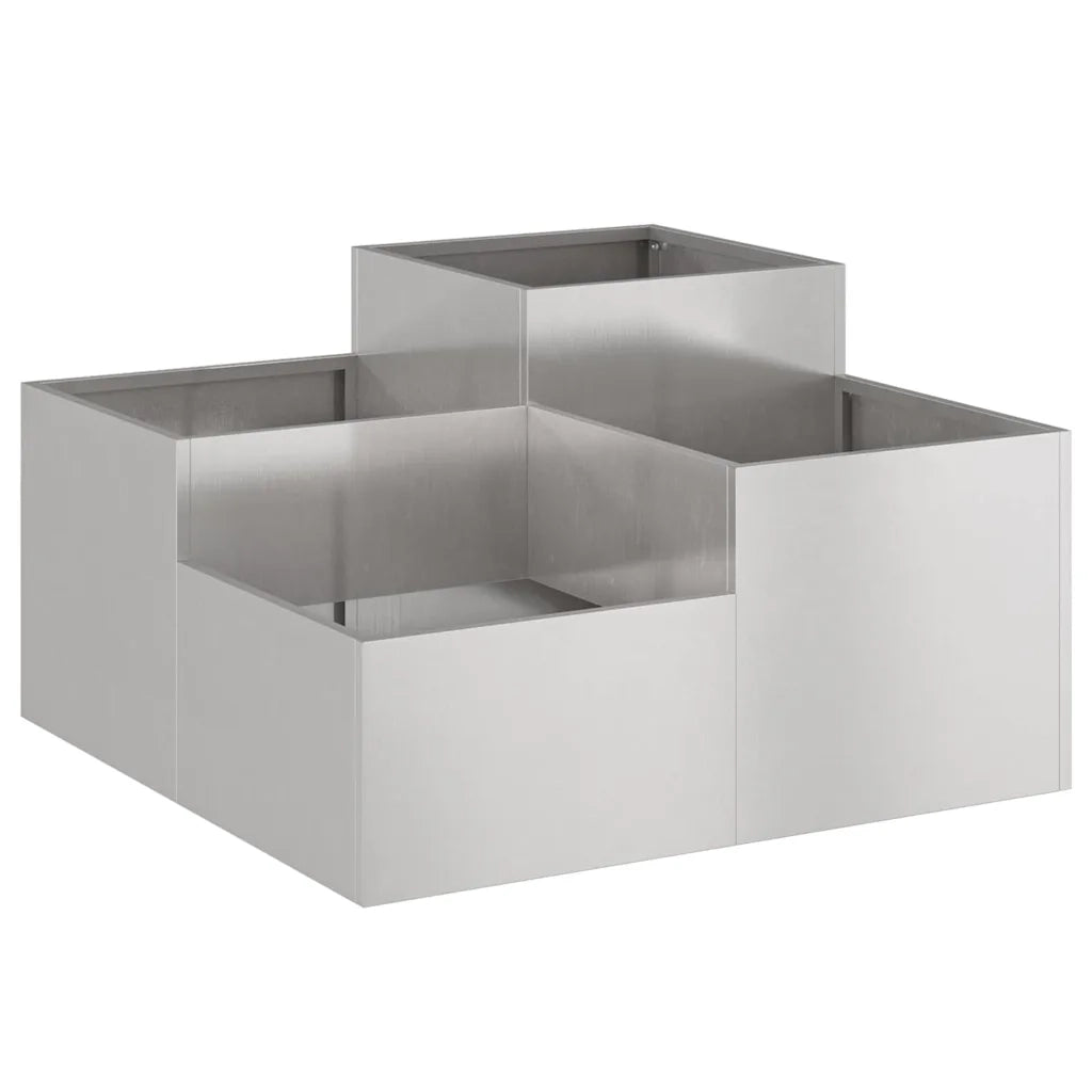 Vaso da giardino-Fioriera Esterno-Contenitore per Piante Ruggine 80 x 80 x 48 cm Acciaio CorTen