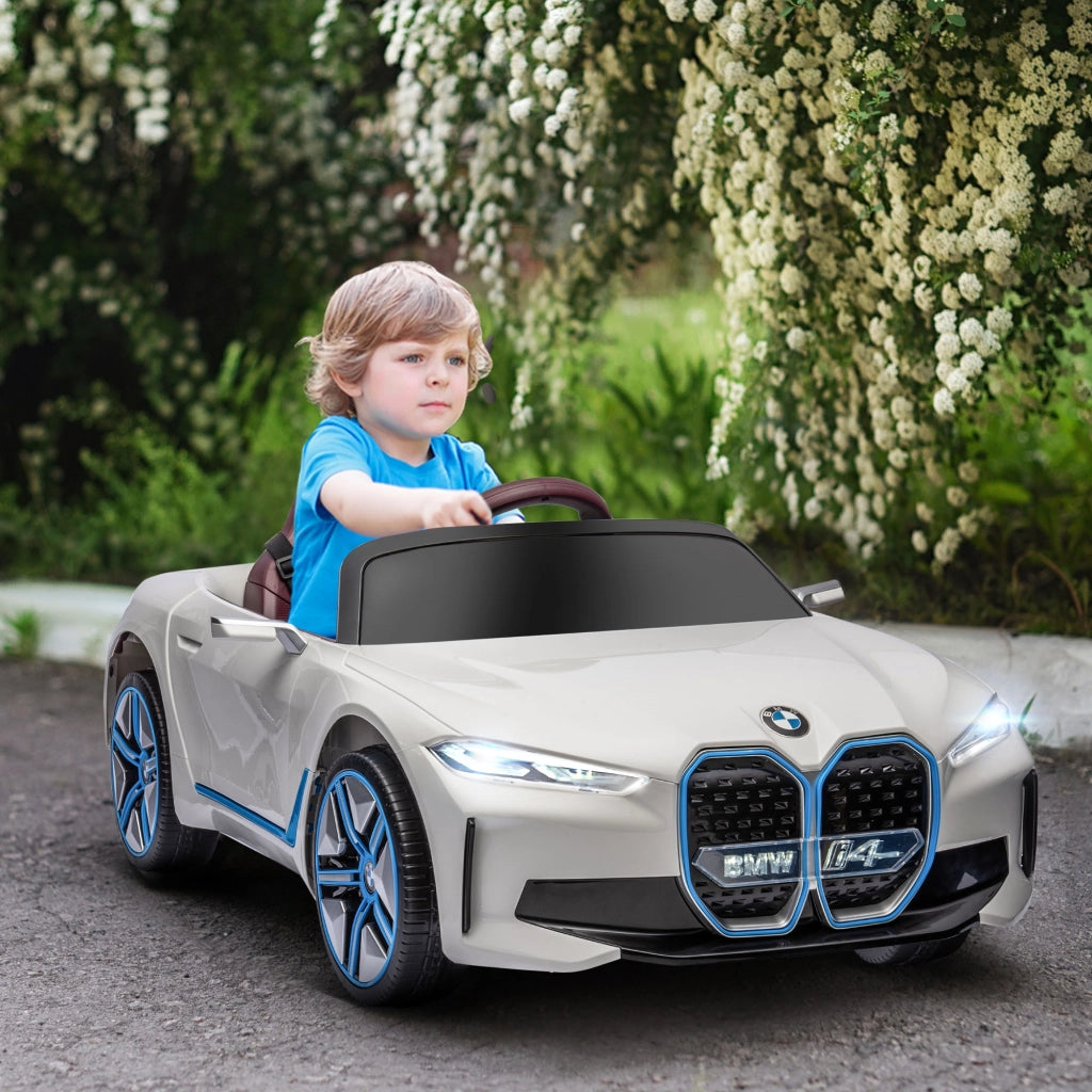 EasyComfort Macchina Elettrica per Bambini 3-6 Anni con Licenza BMW con Telecomando, Clacson e Fari, 115x67x45 cm, Bianca