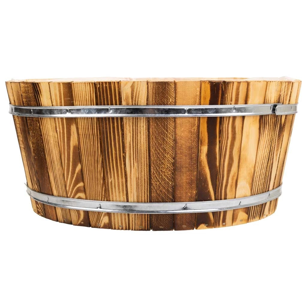 Cesto in legno e corda marrone d45x20h