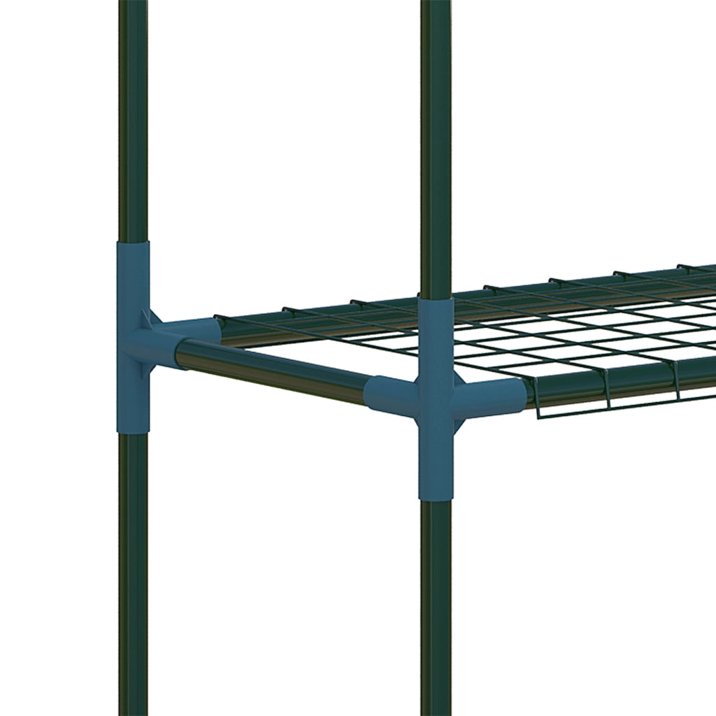 Set di 2 scaffali portapiante 70x27x110 cm con 4 ripiani combinabili in acciaio verde