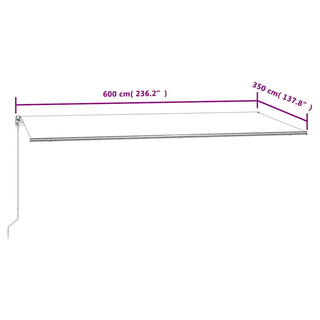 Tenda da Sole Retrattile Automatica 600x350 cm Blu e Bianca 3069046