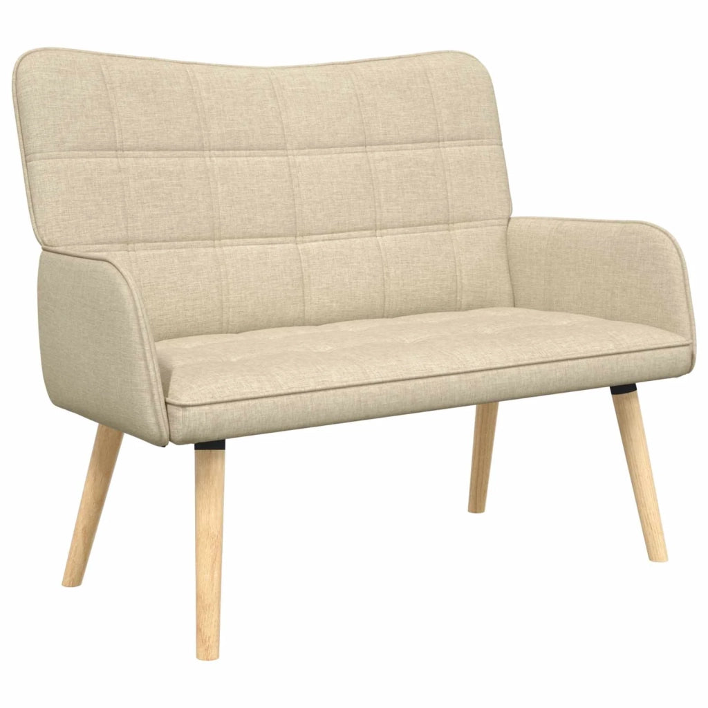 Sofa a Due Posti Crema 115 x 61 x 87 cm Tessuto 42028898