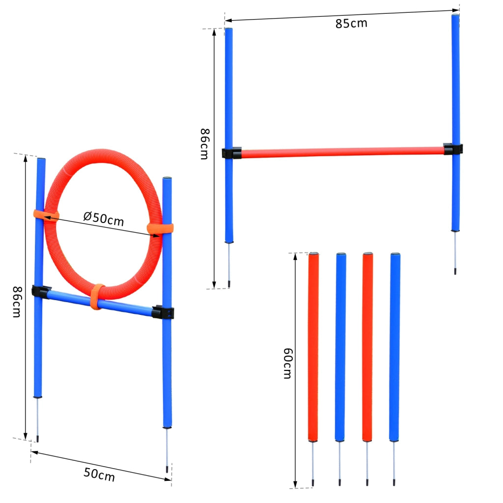 Set Agility per Cani ¨C Minimal ¨C Blu+Rosso