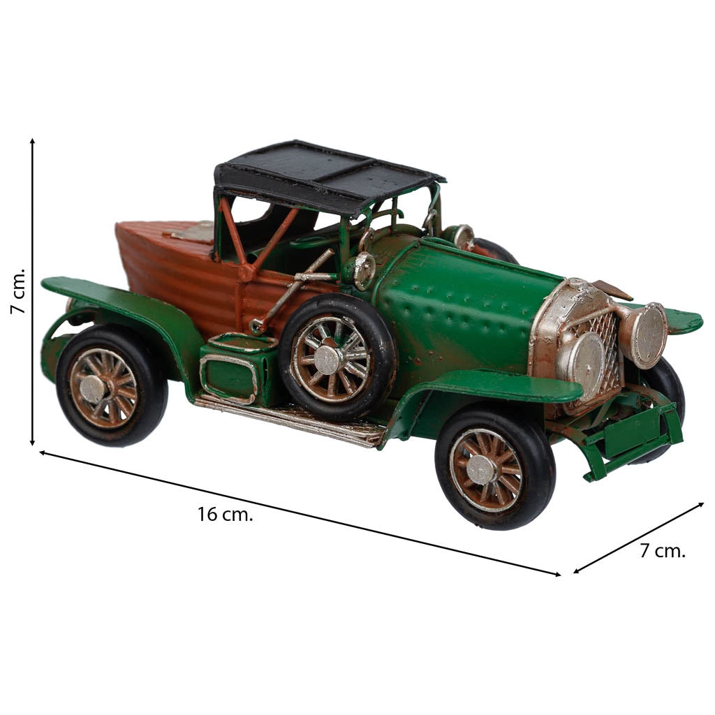 Auto in metallo verde 16x7x7h