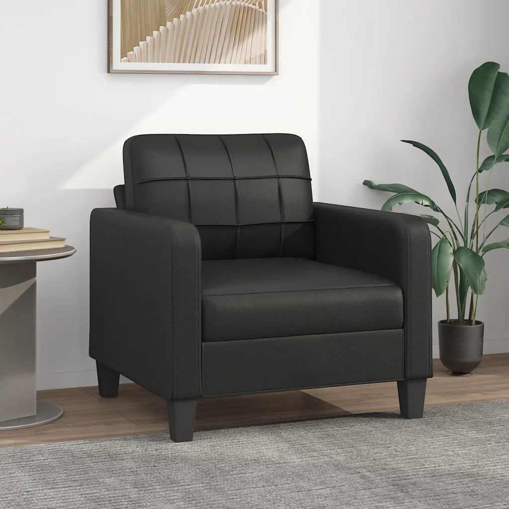 Poltrona | Sedia Relax Nera 60 cm in Similpelle