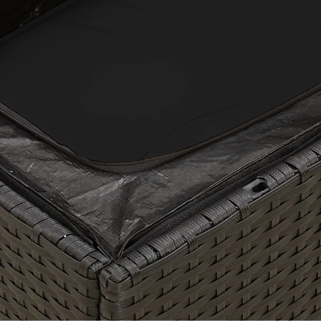Divano da giardino con cuscini 3 posti nero in polyrattan 365987