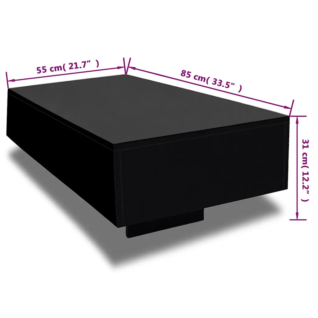 Tavolino da Salotto Nero Lucido 244024
