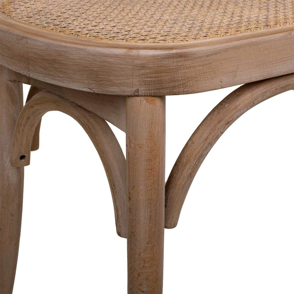 Sgabello in legno e rete marrone 110x37x47h