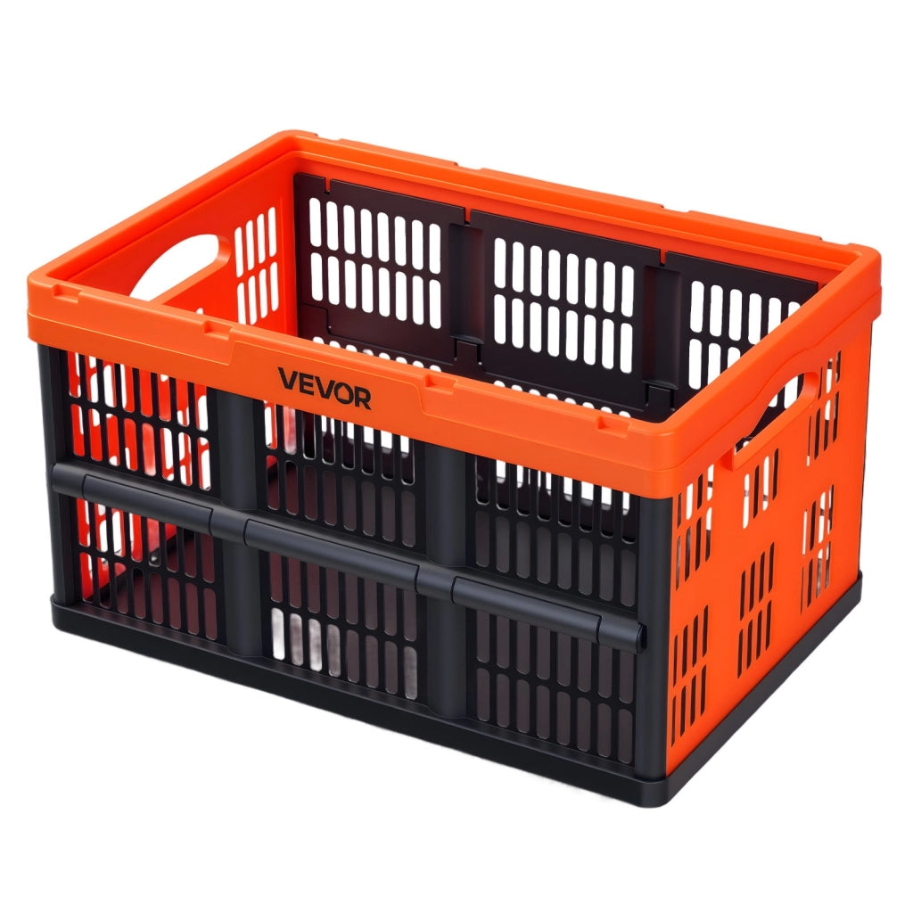 Set 6 Cassette Pieghevoli in Plastica 45 L Contenitori Impilabili Salvaspazio con Maniglie Portata 15 kg per Casa Officina ZJKS5336295W