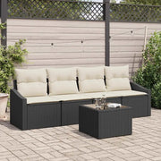 Set di divani con cuscino 5 pcs Nero e Crema polyrattan 3355256