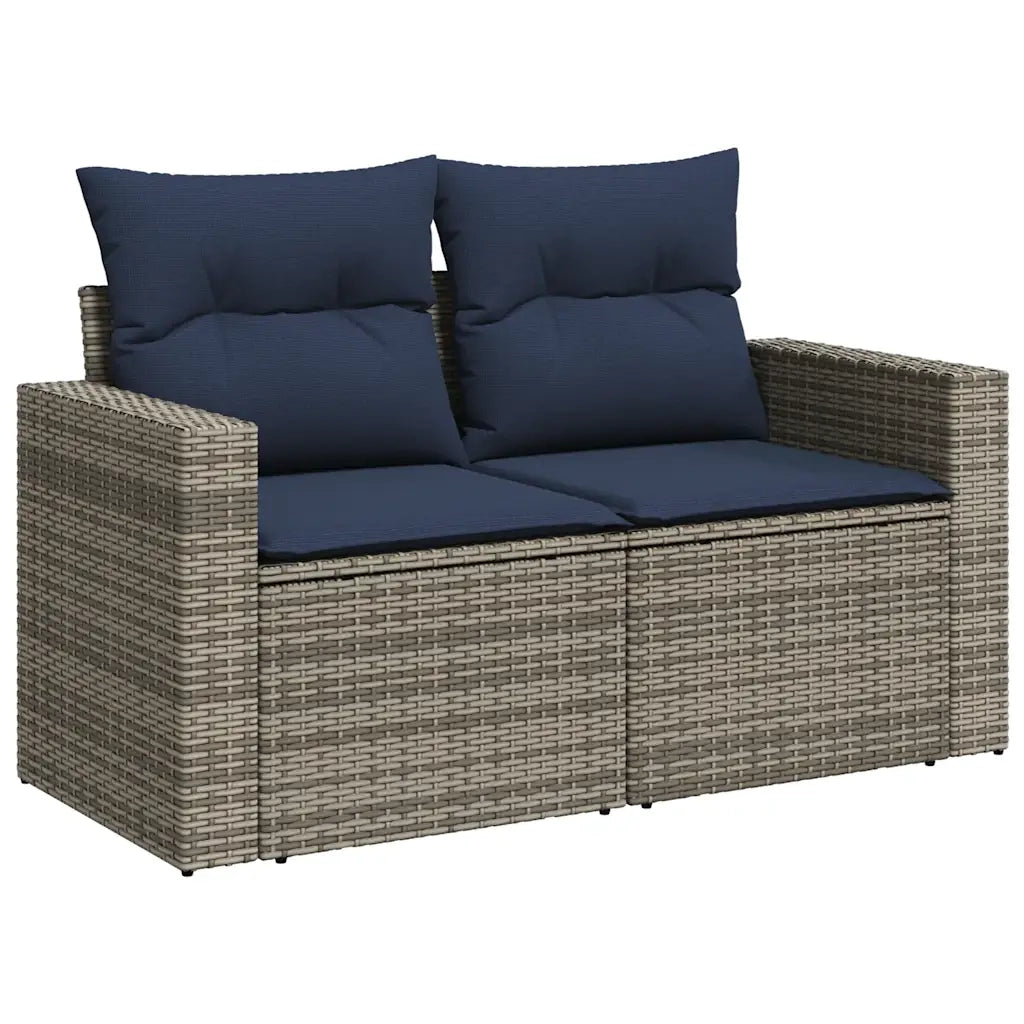 Set Divani Giardino 8 pz con Cuscini Grigio Polyrattan Acacia 3327831