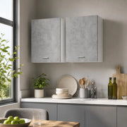 Wall Cabinets, 2 Pieces, Lyon Concrete Grey, 50x31x60 Cm, Wood-based Material