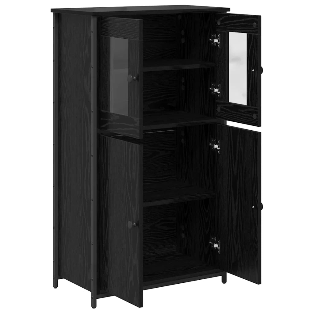 Credenza | Madia | Buffet da pranzo | Armadio da pranzo Rovere Nero 62 x 32 x 106,5 cm Legno multistrato