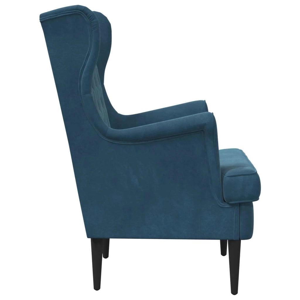 Poltrona-Divano Sedia Blu Velluto 840796