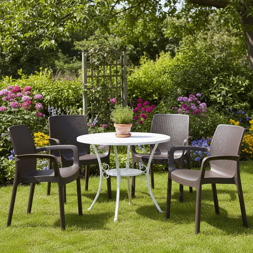 Anacleton, Sedia da Esterno 4 Sedie Made in Italy, Grigio Antracite