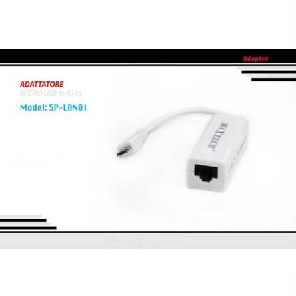 Trade Shop - Adattatore 5 Pin Micro Usb A Rete Lan Ethernet Rj45 Per Android Maxtech 5p-lan01 -