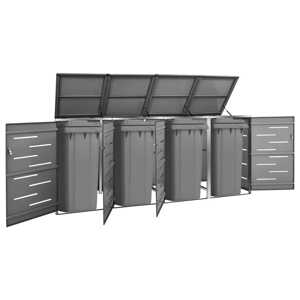 Copribidone per Spazzatura Singolo 69x77,5x112,5cm Acciaio Inox 149557