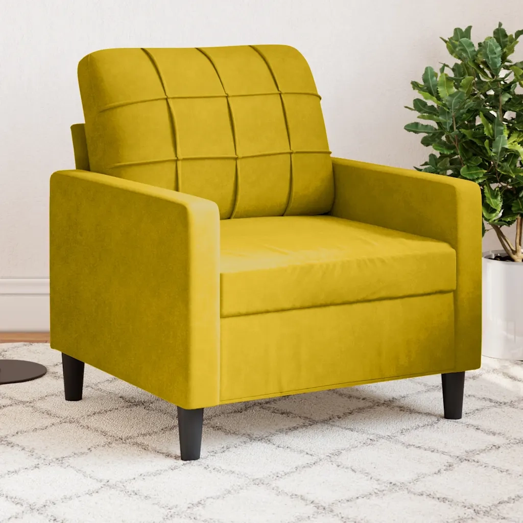 Poltrona Giallo 60 cm Velluto 4007610