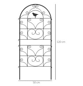 Set 2 grigliati per rampicanti ULEVR 50x120 cm in metallo nero con motivo uccelli