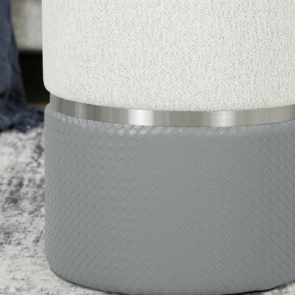 Poltrona Puff con Contenitore ¨C Zephmum ¨C Grigio e Crema
