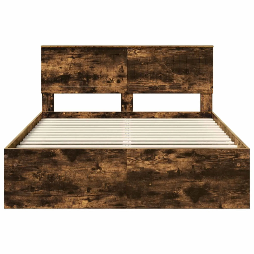 Struttura del letto Rovere fumé 140 x 190 cm Pino massello 3410604