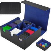 Scatola da Gioco con Chiusura Magnetica - Pelle in PU - Adatta per 1200+ Carte - Nero