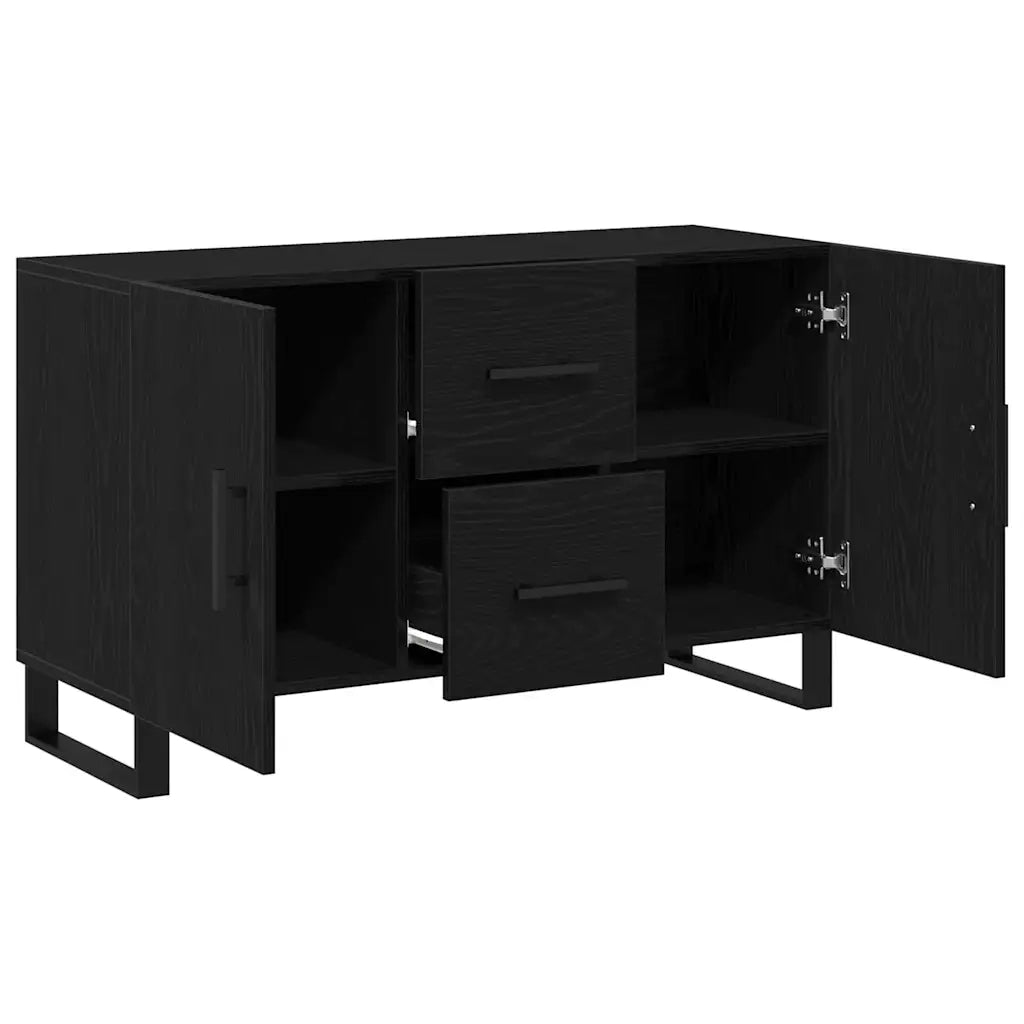 Credenza | Madia | Buffet da pranzo | Armadio da pranzo Rovere Nero 100 x 36 x 60 cm Legno multistrato