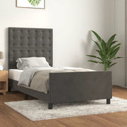 Giroletto senza Materasso Grigio Scuro 90x190 cm Velluto 3125972
