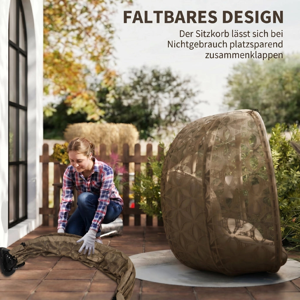 Poltrona sospesa a due posti con cuscino e supporto bevande ¨C Zephmum ¨C Grigio