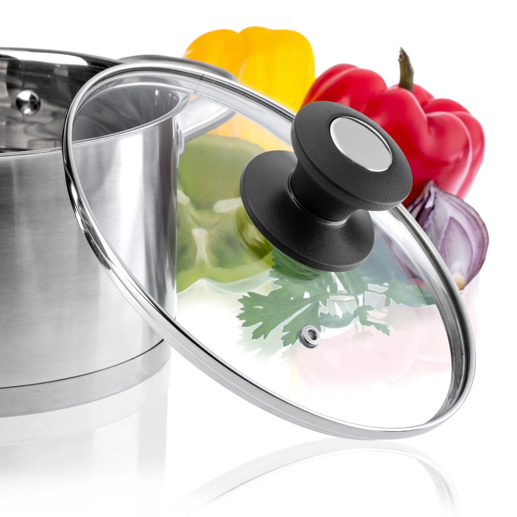 Coperchio in vetro KADAX da 14 cm, universale, resistente al calore, per pentole e padelle.