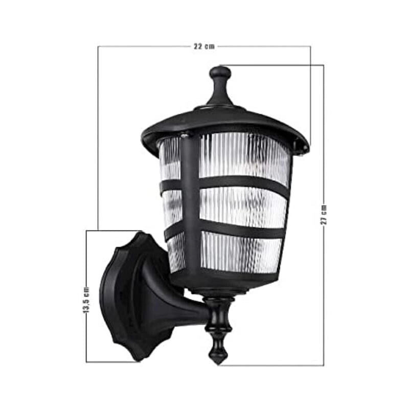 LAMPADA A PARETE IN ABS NERA TRIANGOLARE APPLIQUE NERA A FORMA TRIANGOLARE 27H CM