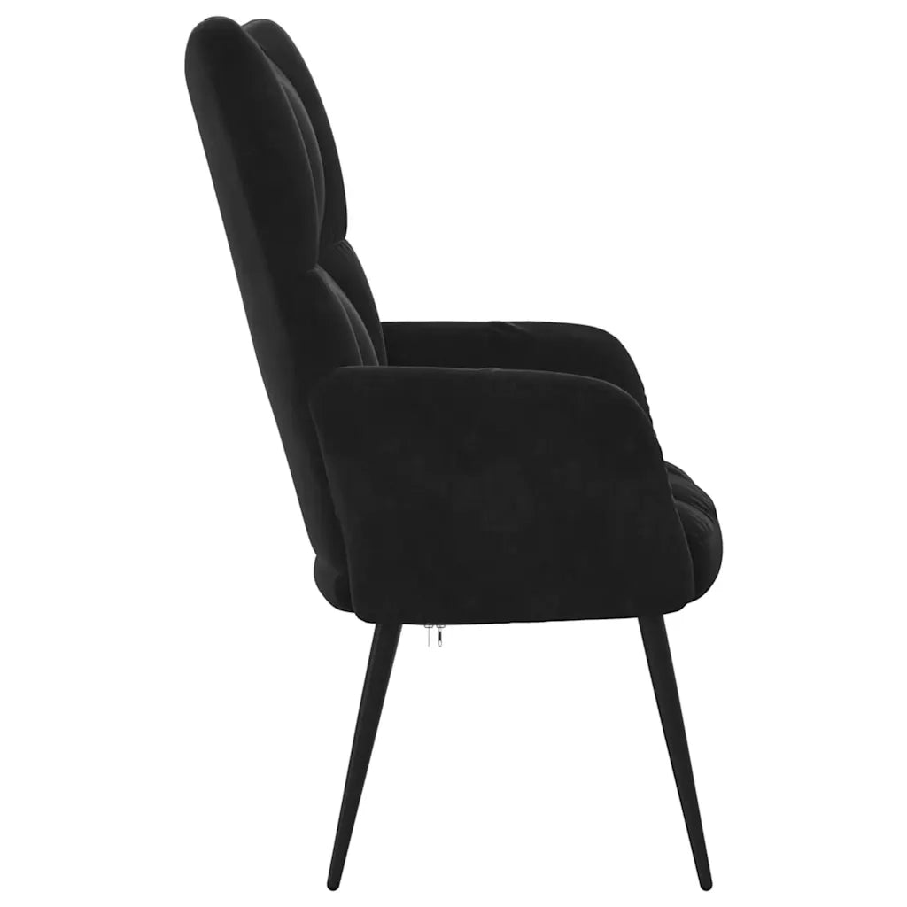 Poltrona Relax Nera in Velluto 328079