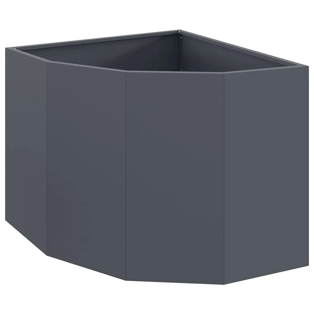 Vaso d'angolo Antracite 60 x 60 x 50 cm Acciaio 883663