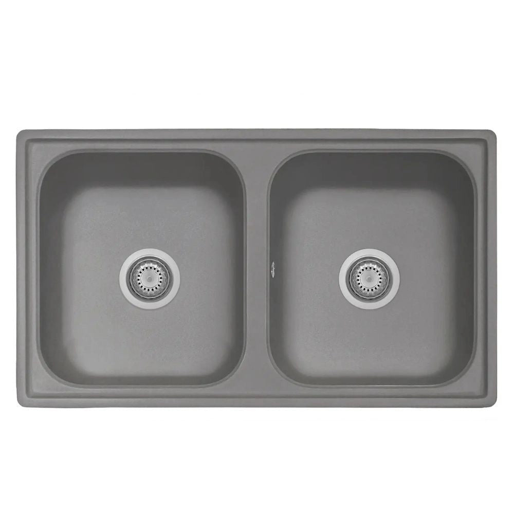 Lavello 86x50 cm 2 vasche croma Samet