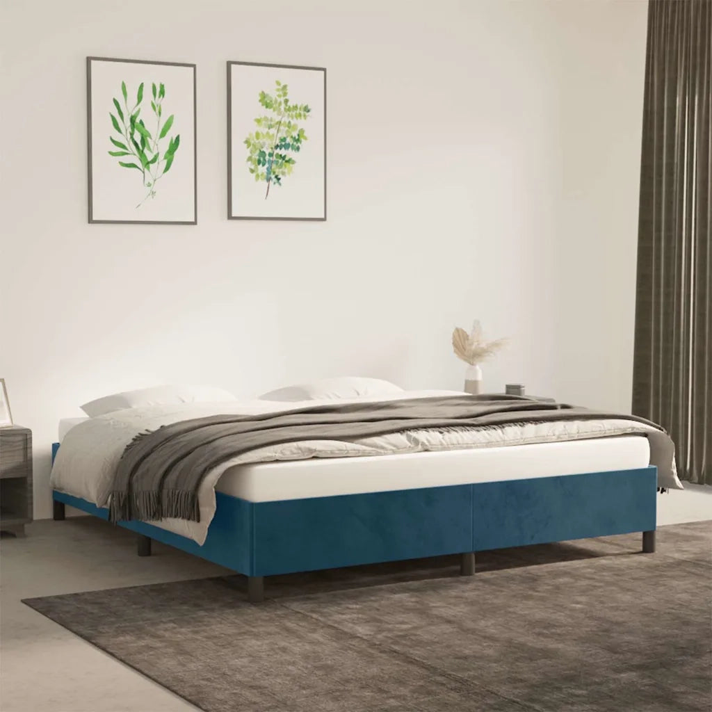 Giroletto senza Materasso Blu Scuro 180x200 cm in Velluto 347340