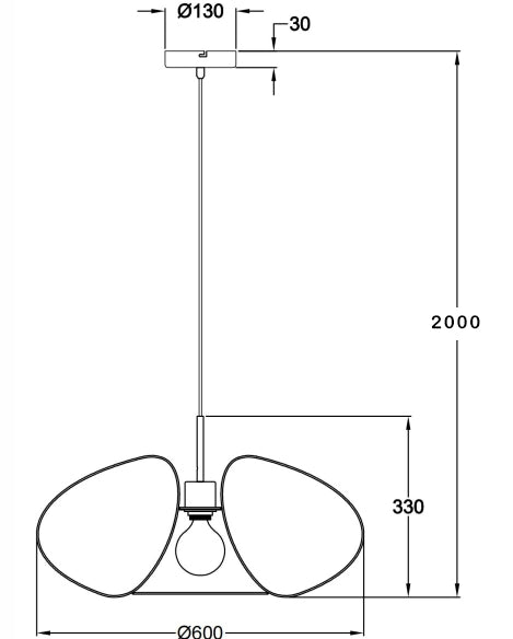 Lampada a Sospensione Fassa Ø60cm in Metallo Oro Opaco, Attacco E27 40W, Design Elegante, Classe di Isolamento 1, IP20 - Illuminazione Interni
